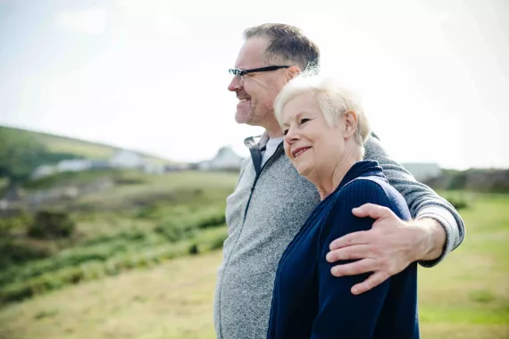 Couple embracing