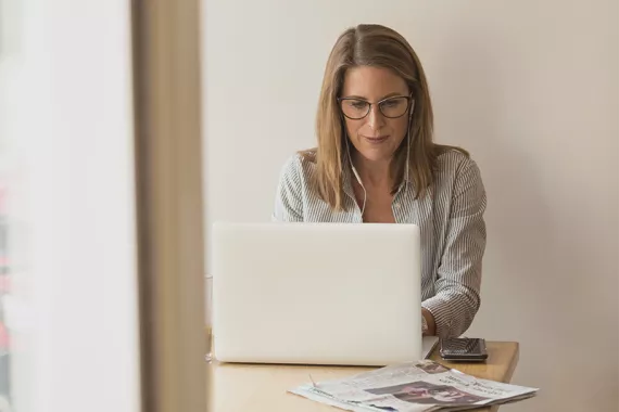Woman on a laptop